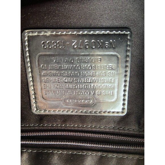 Y2K Coach Signature Shoulder Bag 13833 Tan "C" Canvas Red Leather Trim Hobo Logo - Picture 8 of 13